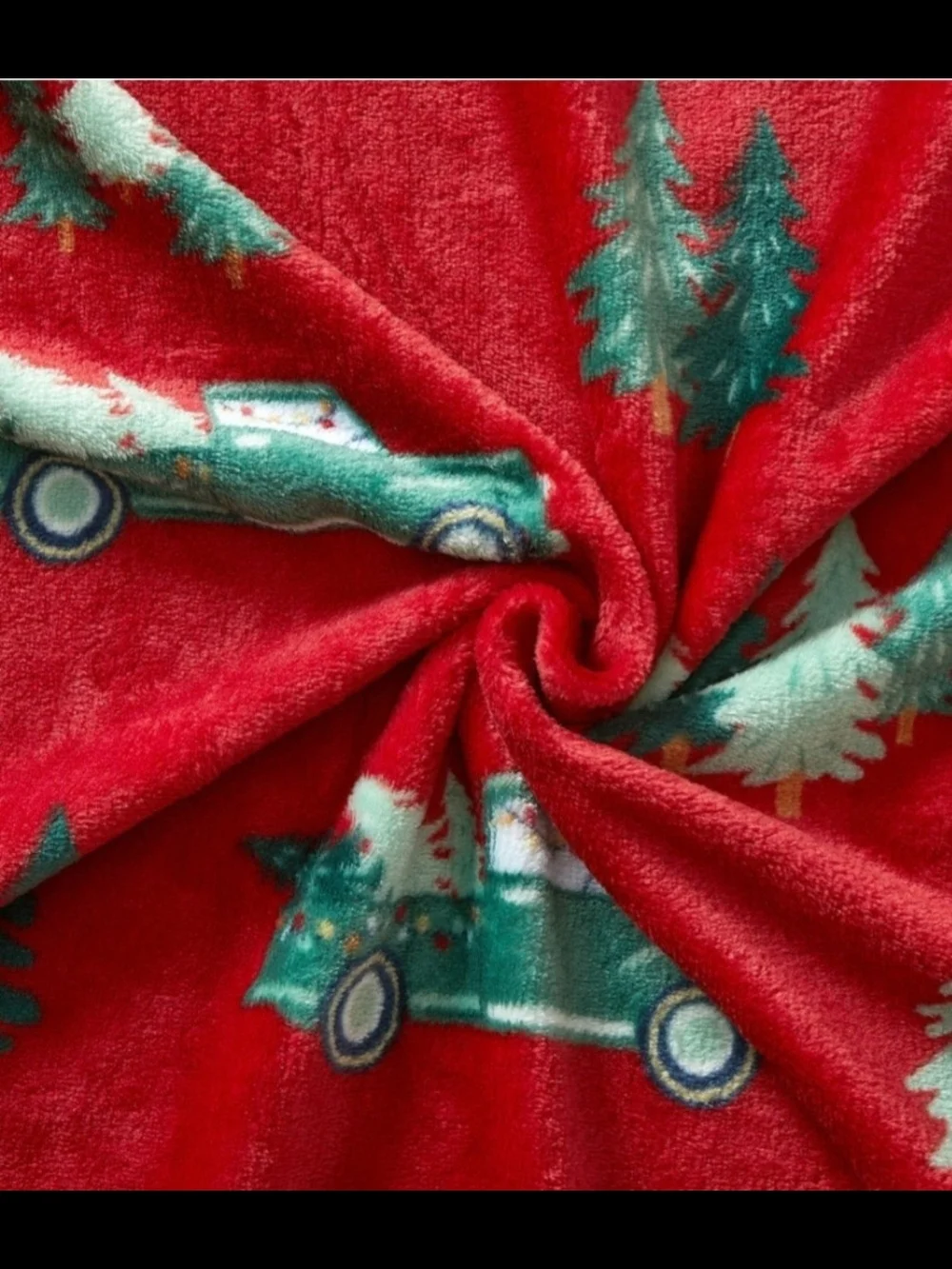 Holiday Time branded plush Christmas throw blanket featuring a festive truck
